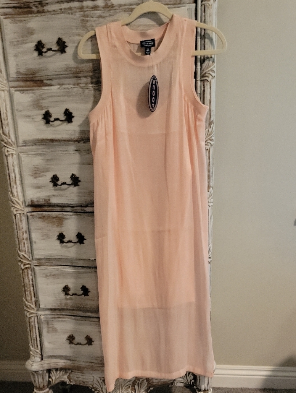 Scoop Sleeveless Maxi Dress in Peach-Blush